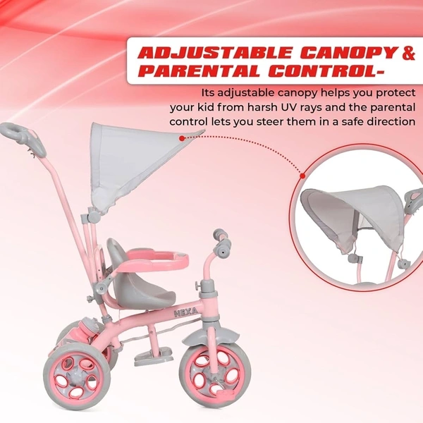 Dash TOYSPHERE Nexa With Eva Wheels Kids/Baby Tricycle, Cycle For Kids, Tricycle For Kids For 1.5 To 5 Years, Baby Cycle With Canopy And Harness