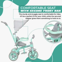 Dash TOYSPHERE Nexa With Eva Wheels Kids/Baby Tricycle, Cycle For Kids, Tricycle For Kids For 1.5 To 5 Years, Baby Cycle With Canopy And Harness