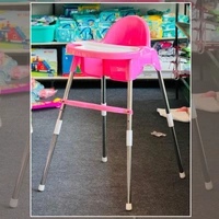 krona lolipop Baby Dining Chair with Footrest, blue,green and pink colors - PINK
