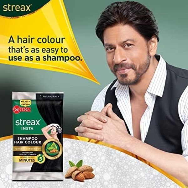 STREAX INSTA SHAMPOO HAIR COLOR  - NATURAL BLACK