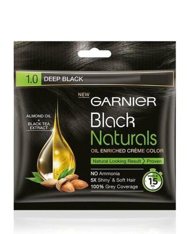 GARNIER 1.0 OIL ENRICHED CREME COLOR - 20 ML, BLACK NATURALS