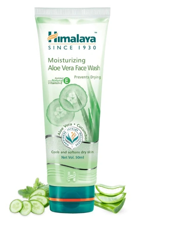 HIMALAYA MOISTURIZING ALOE VERA FACE WASH - 50 ML
