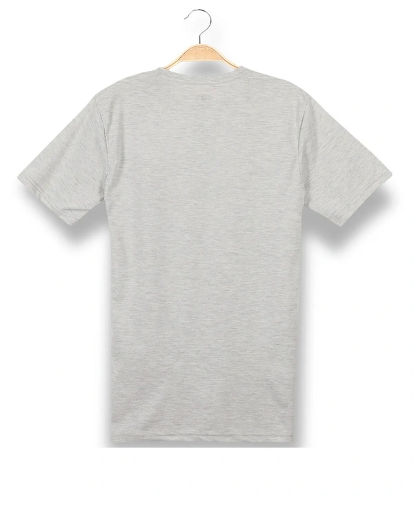 Cotton Rich Round Neck Placement printed T-Shirt Men-ORIGINAL - XL, Grey