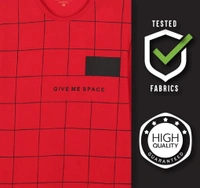 Cotton Rich Round Neck Printed T-shirt Men-Give Me Space - L, Red