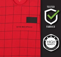 Cotton Rich Round Neck Printed T-shirt Men-Give Me Space - M, Red