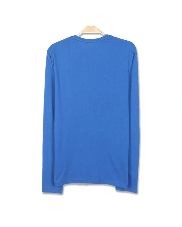 Cotton Rich Round Neck Printed T-shirt Men-Give Me Space - M, Blue