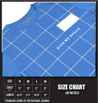 Cotton Rich Round Neck Printed T-shirt Men-Give Me Space - M, Blue