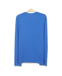 Cotton Rich Round Neck Printed T-shirt Men-Give Me Space - L, Blue