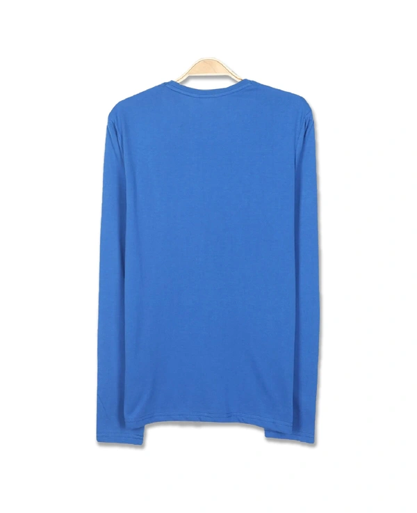 Cotton Rich Round Neck Printed T-shirt Men-Give Me Space - L, Blue