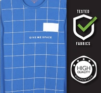 Cotton Rich Round Neck Printed T-shirt Men-Give Me Space - L, Blue