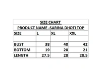 Top and Dhoti Style Bottom Night Suit/Nighty/Nightdress/Night Gown for Women and Girls  - L, Red