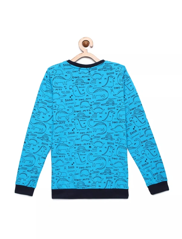 Graphic Print T-Shirt For Boys-DINO - 5-6 Years(26), Blue