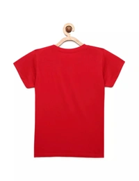 Cotton Half Sleeves Graphic Print T-Shirts For Girls-My Only Limit Is Myself - 9-10 Years(32), Red