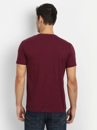 Cotton Half Sleeves Graphic Print T-Shirt for Mens Maroon-Powered By Tea - L, Maroon