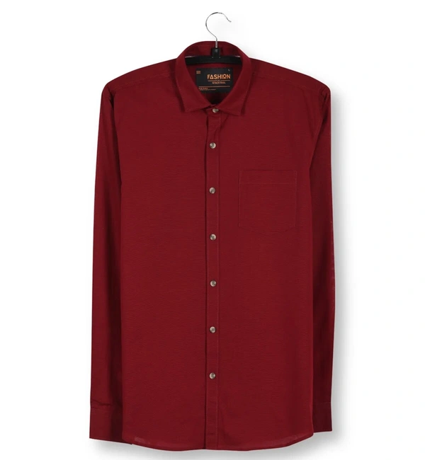 Jute Casual Wear Solid / Plain Shirt for Men - M, Maroon