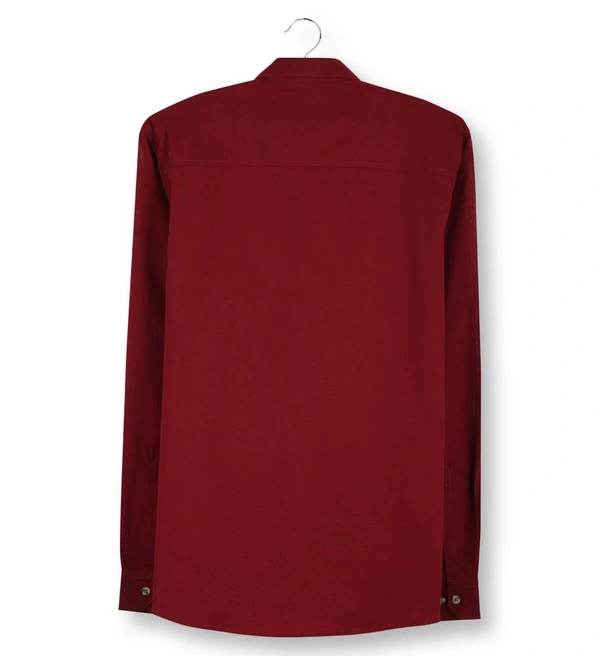 Jute Casual Wear Solid / Plain Shirt for Men - M, Maroon