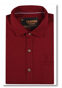 Jute Casual Wear Solid / Plain Shirt for Men - M, Maroon