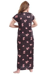 Sarina V Neck Floral Print Night Gown For Women - XL, LIGHT SALMON
