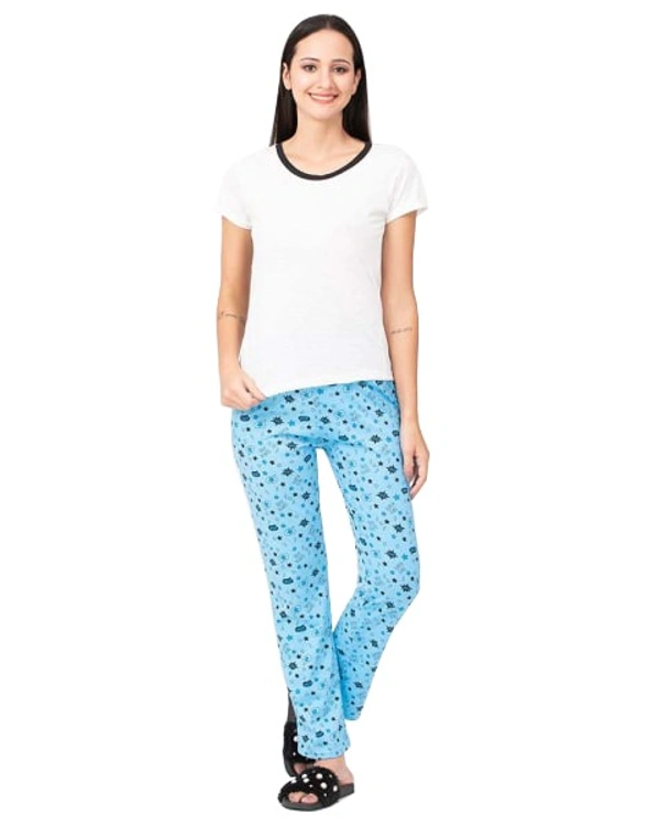 Nightwear/Casual Printed Pajama For Women - L, Dark Blue