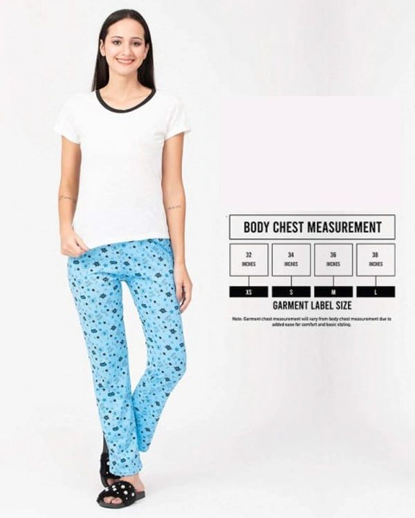 Nightwear/Casual Printed Pajama For Women - L, Dark Blue