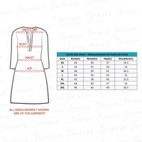 Cotton Printed Knee Length Straight Kurti For Women - L, Blue