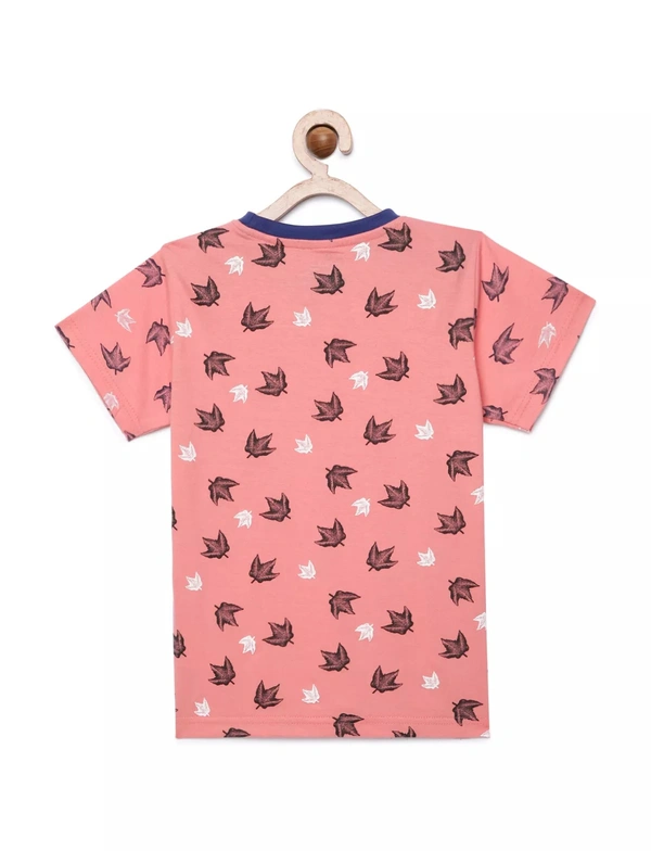 100% Cotton Half Sleeves Graphic Print T-Shirts for Boys - 7-8 Years(28), Multicolor