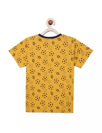 100% Cotton Half Sleeves Graphic Print T-Shirts for Boys - 3-4 Years(22), Yellow