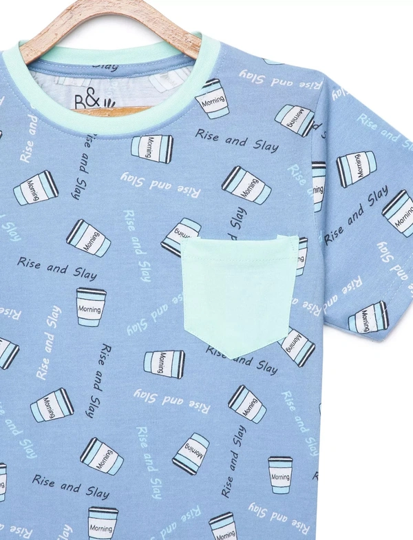 100% Cotton Half Sleeves Graphic Print T-Shirts for Boys - 3-4 Years, Multicolor