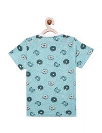 100% Cotton Half Sleeves Graphic Print T-Shirts for Boys - 3-4 Years(22), Multicolor
