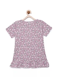 100% Cotton Half Sleeves Graphic Print T-Shirts For Girls - 7-8 Years(28), Multicolor