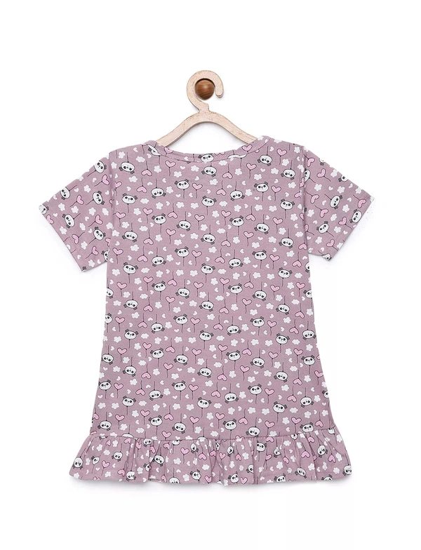 100% Cotton Half Sleeves Graphic Print T-Shirts For Girls - 7-8 Years(28), Multicolor