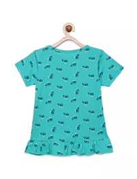 100% Cotton Half Sleeves Graphic Print T-Shirts For Girls - 2-3 Years(20), Multicolor