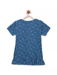 100% Cotton Half Sleeves Graphic Print T-Shirts For Girls - 7-8 Years(28), Multicolor