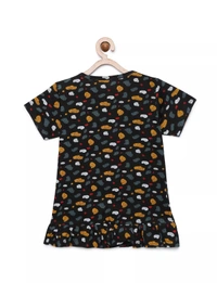 100% Cotton Half Sleeves Graphic Print T-Shirts For Girls - 4-5 Years(24), Multicolor