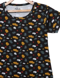 100% Cotton Half Sleeves Graphic Print T-Shirts For Girls - 4-5 Years(24), Multicolor