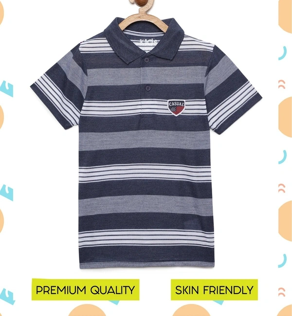 Kids Boys 8-14 Years Striper Polo T-Shirt-MULTICOLOR - 8-9 Years(30), Multicolor