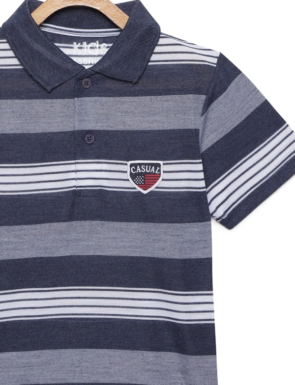 Kids Boys 8-14 Years Striper Polo T-Shirt-MULTICOLOR - 8-9 Years(30), Multicolor