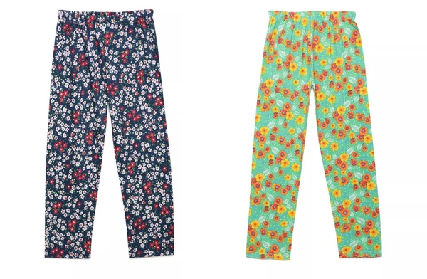 Kids Girls 2-8 Years Graphic T-Shirt Paired With Printed Pyjama-COMBO PACK OF 2 - 7-8 Years(28), Multicolor