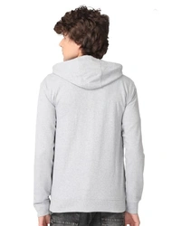  Cotton Rich Hooded Front Open Men - M, Grey