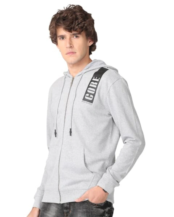 Cotton Rich Hooded Front Open Men - M, Grey