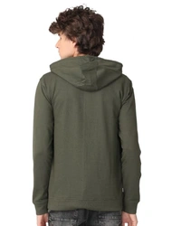  Cotton Rich Hooded Front Open Men - XL, Olive