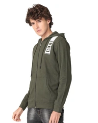  Cotton Rich Hooded Front Open Men - XL, Olive