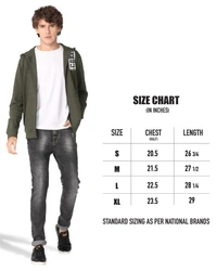  Cotton Rich Hooded Front Open Men - XL, Olive