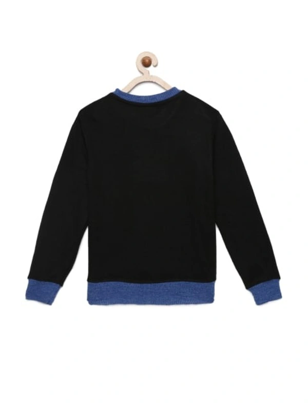 Knit Sweater With Front Graphic And Contrast Neckline For Boys - 4-5 Years(24), Black