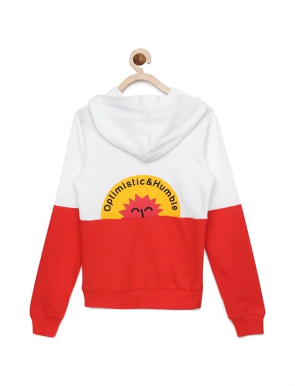 Premium Quality Kids Unisex Red/White Hooded Sweatshirt - 8-9 Years(30), Multicolor