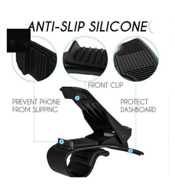 Plastic Clip Mobile Stand and Holder (Black) - Free Size, Black
