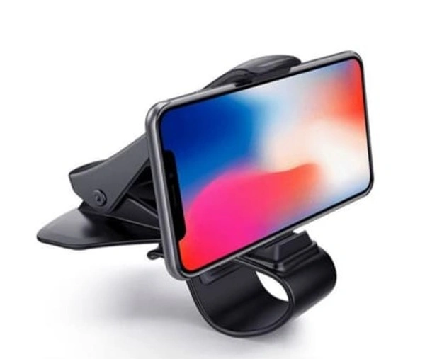Plastic Clip Mobile Stand and Holder (Black) - Free Size, Black