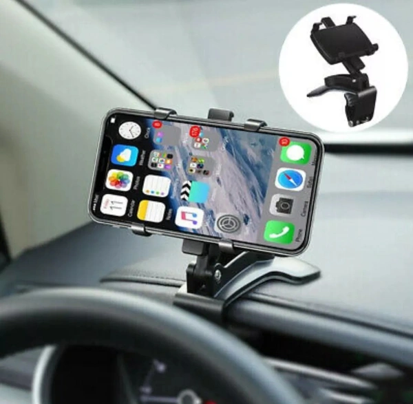ABS Plastic Clip Mobile Stand and Holder (Black) - Free Size, Black
