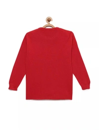 Jacquard Print Sweater / Winterwear For Girls - RED - 13-14 Years(36), Red