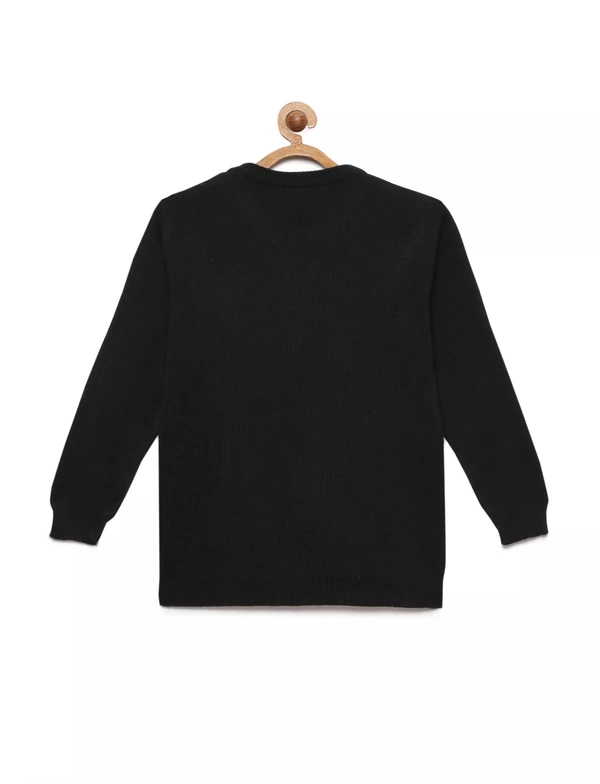 Jacquard Print Sweater / Winterwear For Boys - Black - 11-12 Years(34), Black